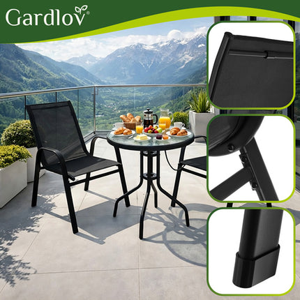Gardlov Tuinstoelenset - 2 Stuks - Stapelbaar - Zwart
