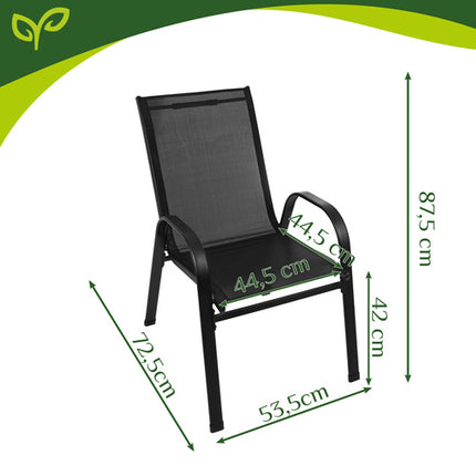 Gardlov Tuinstoelenset - 2 Stuks - Stapelbaar - Zwart