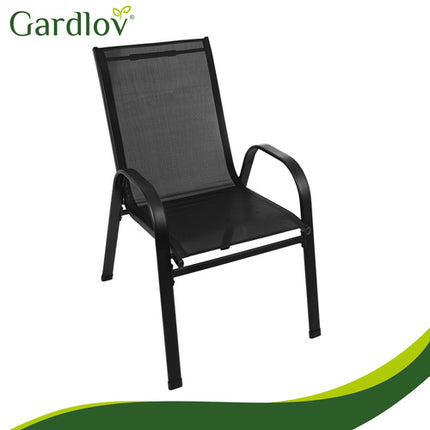 Gardlov Tuinstoelenset - 2 Stuks - Stapelbaar - Zwart