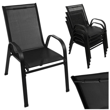 Gardlov Tuinstoelenset - 4 Stuks - Stapelbaar - Zwart