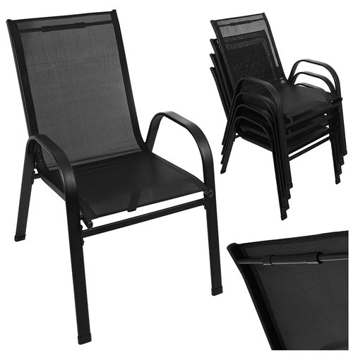 Gardlov Tuinstoelenset - 4 Stuks - Stapelbaar - Zwart