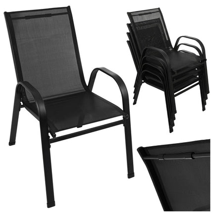 Gardlov Tuinstoelenset - 4 Stuks - Stapelbaar - Zwart