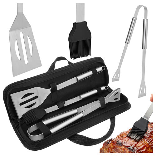 Kaminer 3-Delige Barbecueset - RVS - Met Luxe Draagtas