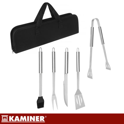 Kaminer 5-Delige Barbecueset - RVS - Met Luxe Draagtas