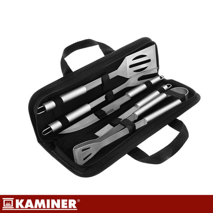 Kaminer 5-Delige Barbecueset - RVS - Met Luxe Draagtas