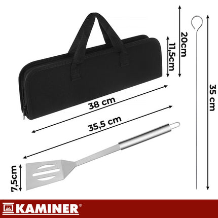 Kaminer 9-Delige Barbecueset - RVS - Met Luxe Draagtas