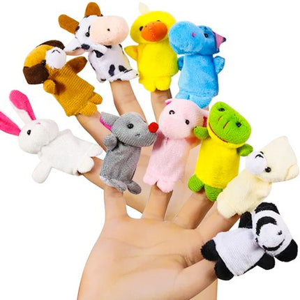 Kruzzel Dieren Vingerpoppetjes Set - 10-delig - Educatief Speelgoed