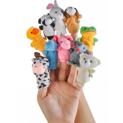 Kruzzel Dieren Vingerpoppetjes Set - 10-delig - Educatief Speelgoed
