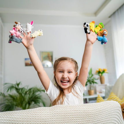 Kruzzel Dieren Vingerpoppetjes Set - 10-delig - Educatief Speelgoed