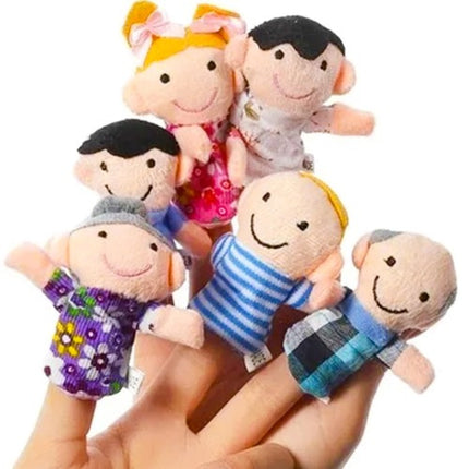 Kruzzel Familie Vingerpoppetjes Set - 6-delig - Educatief Speelgoed