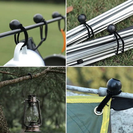 Gardlov Elastische Spanners met Bal - Set van 10 - Zwart