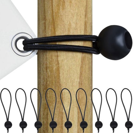 Gardlov Elastische Spanners met Bal - Set van 10 - Zwart