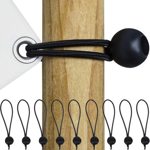 Gardlov Elastische Spanners met Bal - Set van 10 - Zwart