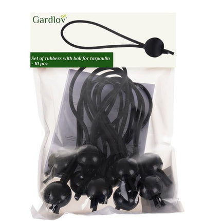 Gardlov Elastische Spanners met Bal - Set van 10 - Zwart