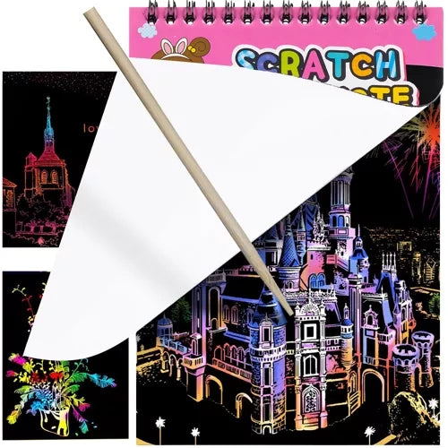Kruzzel Krasblok - 10 Vellen - Inclusief Houten Stylus - 20 x 14 cm