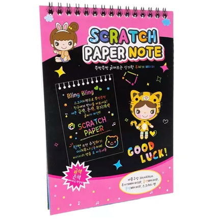 Kruzzel Krasblok - 10 Vellen - Inclusief Houten Stylus - 20 x 14 cm