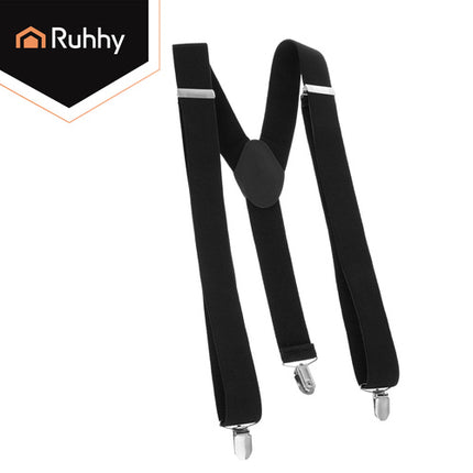 Ruhhy Heren Bretels - Breed 3,5 cm - Verstelbaar - Zwart - Y-Model