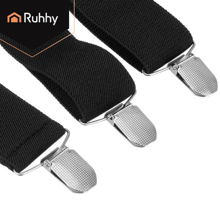 Ruhhy Heren Bretels - Breed 3,5 cm - Verstelbaar - Zwart - Y-Model