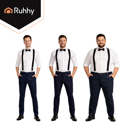 Ruhhy Heren Bretels - Breed 3,5 cm - Verstelbaar - Zwart - Y-Model