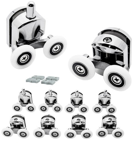 Ruhhy Douchecabine Wieltjes Set - 8 stuks - 23 mm - Dubbele Rollers