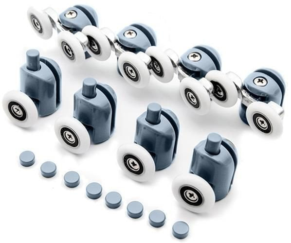 Ruhhy Douchecabine Wieltjes Set - 8-delig - 24 mm - Universele Rollers