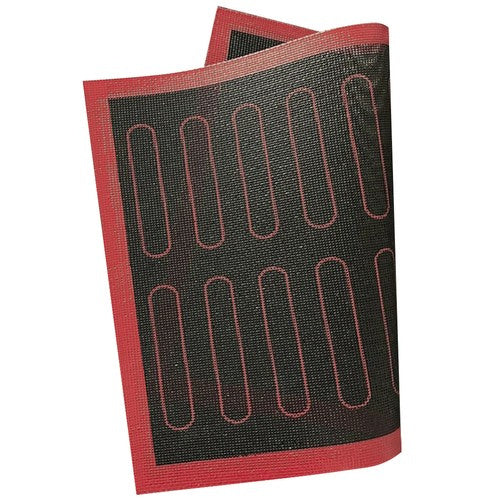Ruhhy 21604 Siliconen Bakmat met Glasvezel - Geperforeerd - 30 x 40 cm - Zwart/Oranje