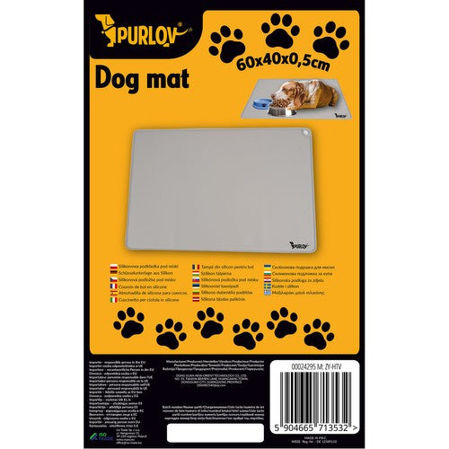 Purlov Siliconen Voermat - Dubbel - 60 x 45 cm - Grijs - Antislip