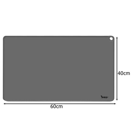 Purlov Siliconen Voermat - Dubbel - 60 x 45 cm - Grijs - Antislip
