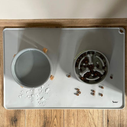 Purlov Siliconen Voermat - Dubbel - 60 x 45 cm - Grijs - Antislip