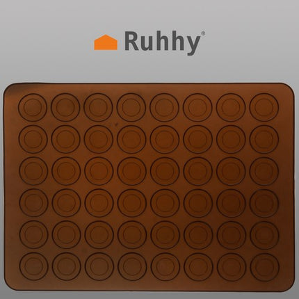 Ruhhy 22025 Siliconen Bakmat voor Macarons - 48 Stuks - Bruin
