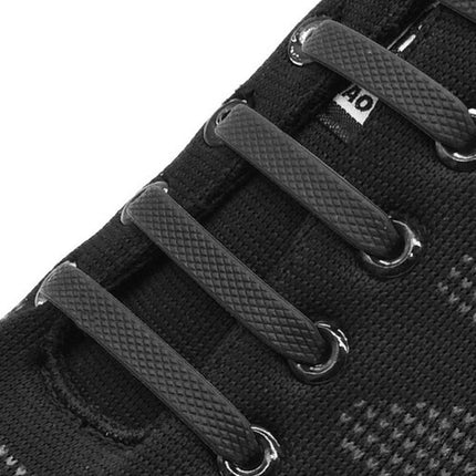Malatec Siliconen Veters - 16 Stuks - Elastisch - Zwart