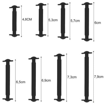 Malatec Siliconen Veters - 16 Stuks - Elastisch - Zwart