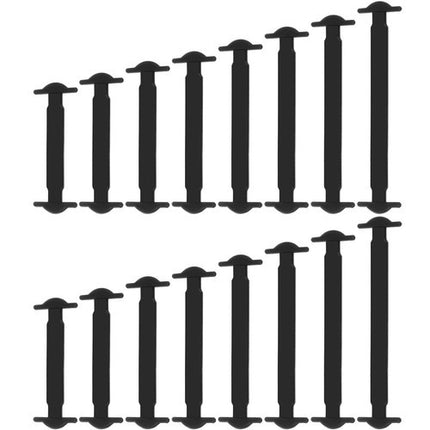 Malatec Siliconen Veters - 16 Stuks - Elastisch - Zwart