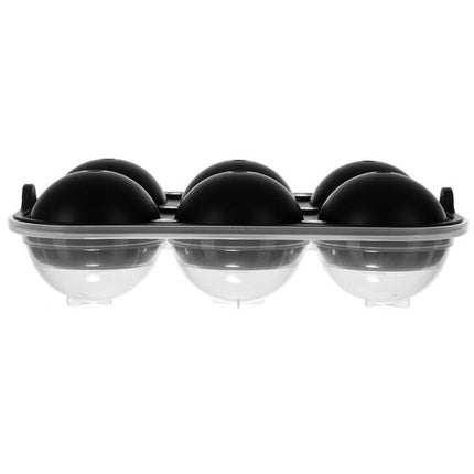 Ruhhy 20989 XXL Siliconen IJsballen Vorm - Voor 6 Ronde IJsballen - Zwart