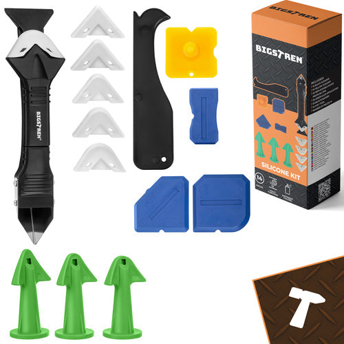 Bigstren Siliconen Spatelset - 14-delig - Voegen & Kitten - 3-in-1 Tool