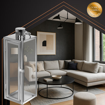 Ruhhy Zilveren Lantaarn Set - 3-delig - 38, 49 & 63 cm - Glas & RVS