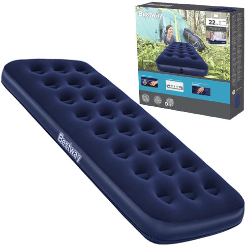 Bestway Eenpersoons Luchtbed - 185 x 76 x 22 cm - Velours Toplaag
