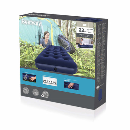 Bestway Eenpersoons Luchtbed - 185 x 76 x 22 cm - Velours Toplaag