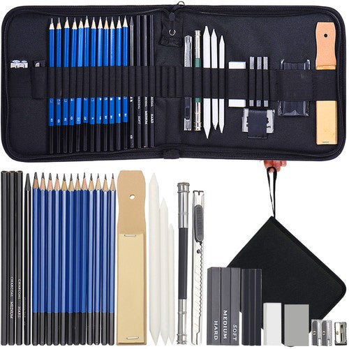 Maaleo Schetsset - 32-delig - In Luxe Zwarte Etui