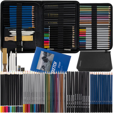 Maaleo Schets- en Tekenset - 74-delig - In Luxe Etui