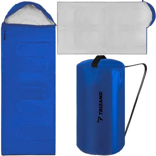 Trizand 2-in-1 Slaapzak - 200 x 75 cm - Blue-Black - Inclusief Opberghoes