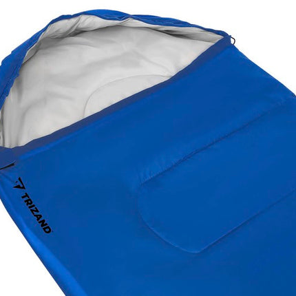 Trizand 2-in-1 Slaapzak - 200 x 75 cm - Blue-Black - Inclusief Opberghoes