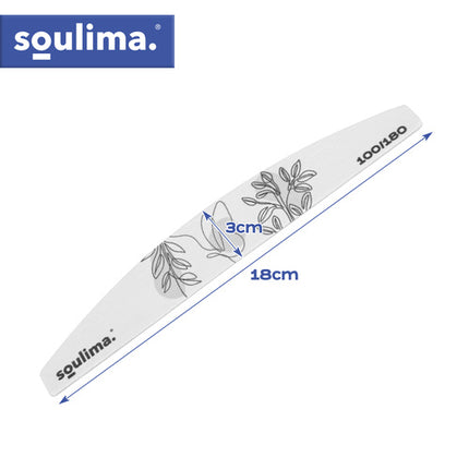 Soulima Slim Nagelvijl - Bootvorm - 100/180 Grit - 100 Stuks - Zebra