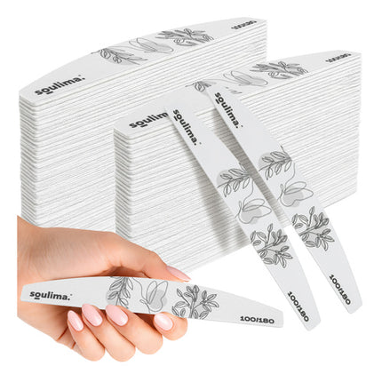 Soulima Slim Nagelvijl - Bootvorm - 100/180 Grit - 100 Stuks - Zebra