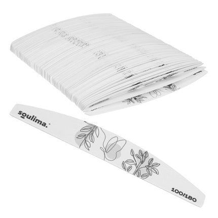 Soulima Slim Nagelvijl - Bootvorm - 100/180 Grit - 100 Stuks - Zebra