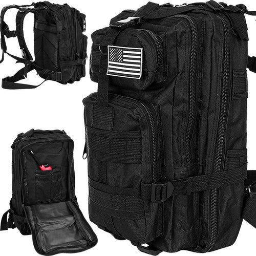 Trizand Militaire Survival Rugzak - 20 Liter - Zwart - 44 x 24 x 20 cm