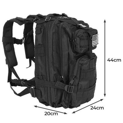 Trizand Militaire Survival Rugzak - 20 Liter - Zwart - 44 x 24 x 20 cm