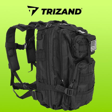 Trizand Militaire Survival Rugzak - 20 Liter - Zwart - 44 x 24 x 20 cm