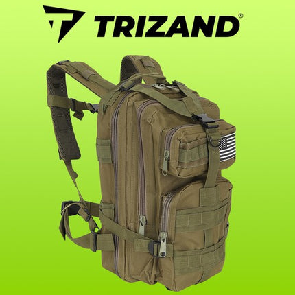 Trizand Militaire Survival Rugzak - 26 Liter - Groen - 44 x 28 x 16 cm
