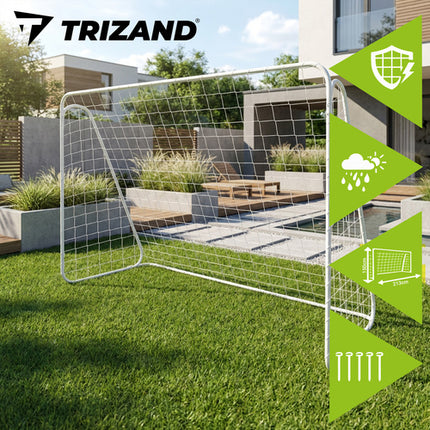 Trizand Voetbaldoel - 213 x 150 x 90 cm - XXL - Metaal - Wit